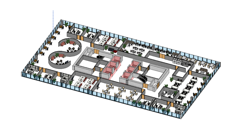 Interior Office Floorplan 3D